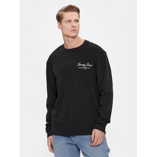 Tommy Jeans Bluza Luxe DM0DM18296 Czarny Regular Fit ze sklepu MODIVO w kategorii Bluzy męskie - zdjęcie 183945271