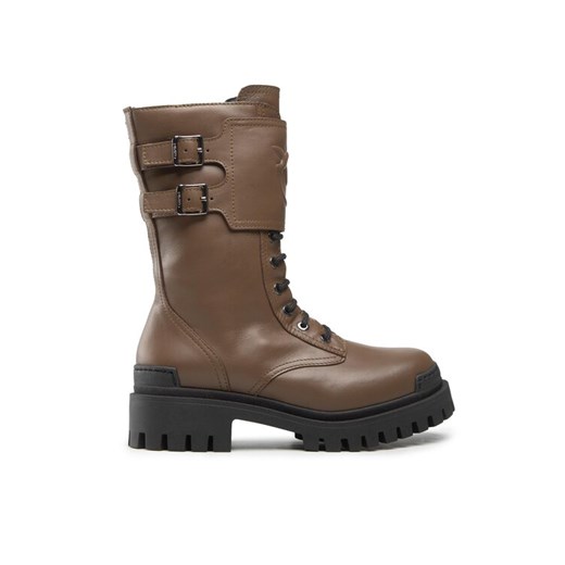 Pinko Trapery Cumino Boot 1H2135 A072 Brązowy ze sklepu MODIVO w kategorii Workery damskie - zdjęcie 183945274