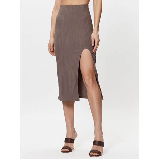 Gina Tricot Spódnica midi 18687 Beżowy Regular Fit ze sklepu MODIVO w kategorii Spódnice - zdjęcie 183945324