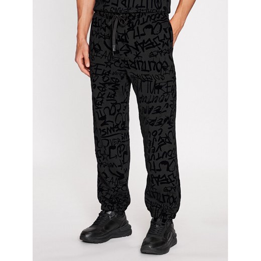 Versace Jeans Couture Spodnie dresowe 75GAA315 Czarny Regular Fit ze sklepu MODIVO w kategorii Spodnie męskie - zdjęcie 183945393