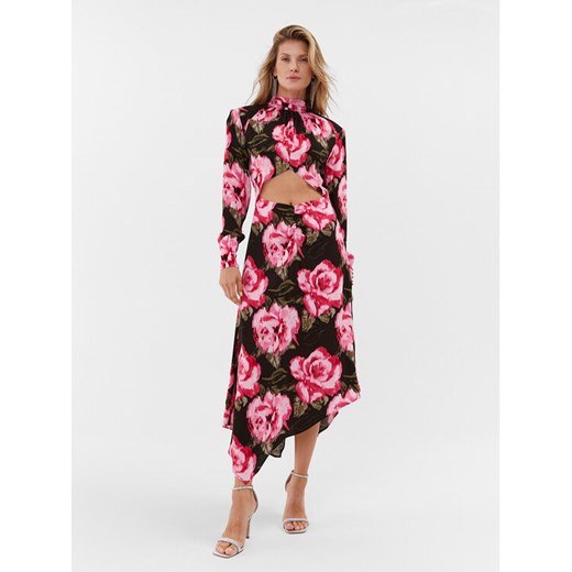 ROTATE Sukienka koktajlowa Jacquard Midi 1112502840 Kolorowy Regular Fit ze sklepu MODIVO w kategorii Sukienki - zdjęcie 183945462