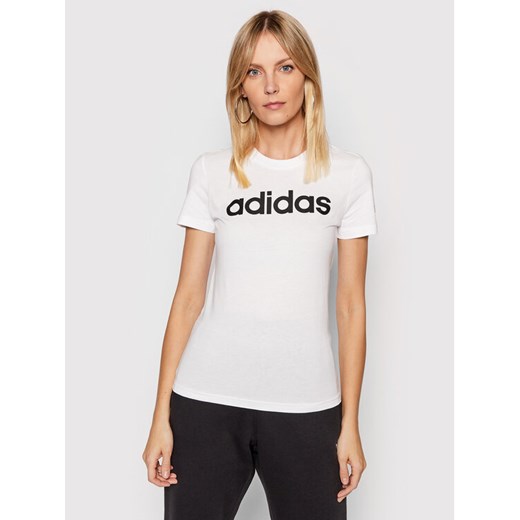 adidas T-Shirt Essentials GL0768 Biały Slim Fit ze sklepu MODIVO w kategorii Bluzki damskie - zdjęcie 183945541