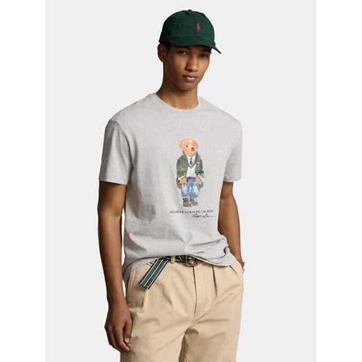 Polo Ralph Lauren T-Shirt 710854497035 Szary Regular Fit ze sklepu MODIVO w kategorii T-shirty męskie - zdjęcie 183945570