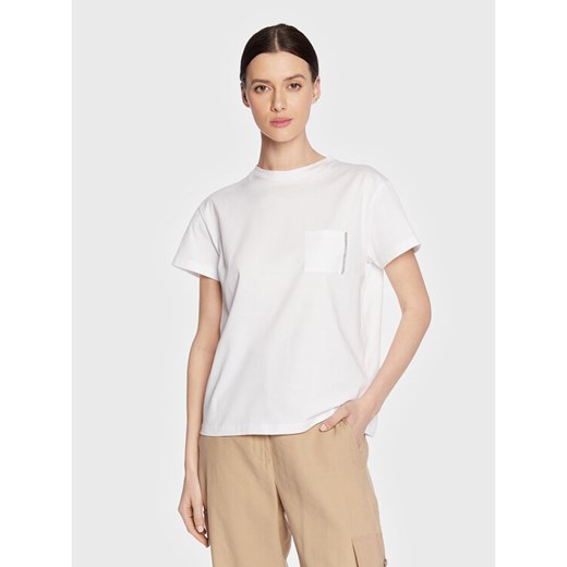 Fabiana Filippi T-Shirt JEDP04W108 Biały Regular Fit ze sklepu MODIVO w kategorii Bluzki damskie - zdjęcie 183945603