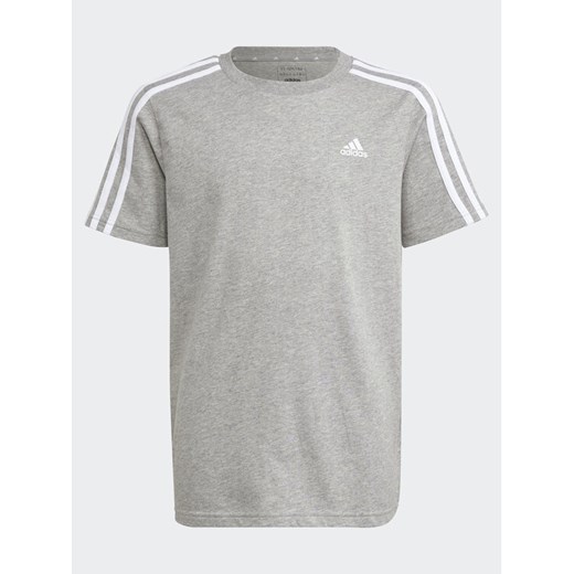 adidas T-Shirt Essentials 3-Stripes Cotton T-Shirt IB1669 Szary Regular Fit ze sklepu MODIVO w kategorii T-shirty chłopięce - zdjęcie 183945623