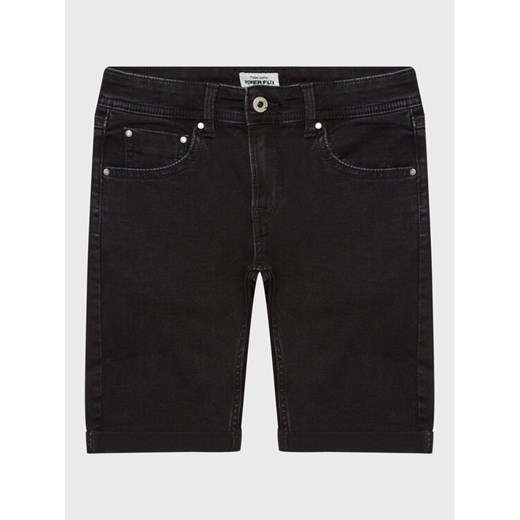 Pepe Jeans Szorty jeansowe Becket Short PB800692XR0 Czarny Slim Fit ze sklepu MODIVO w kategorii Spodenki chłopięce - zdjęcie 183945660