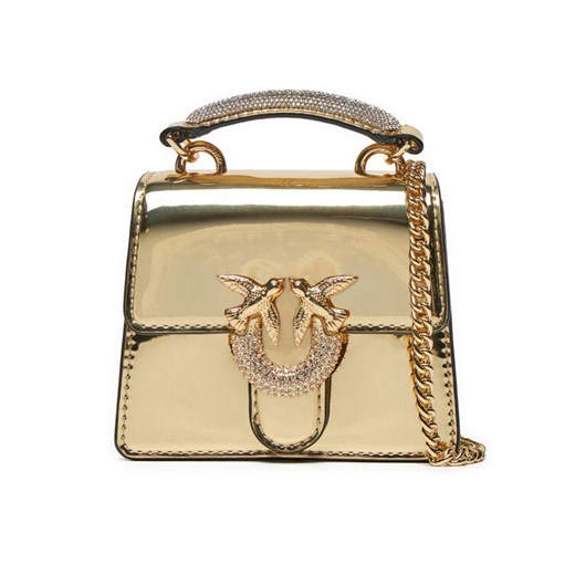 PINKO Torebka Love One Top Handle Micro Light AI 24-25 PLTT 102740 A1JD Złoty ze sklepu MODIVO w kategorii Kopertówki - zdjęcie 183945784