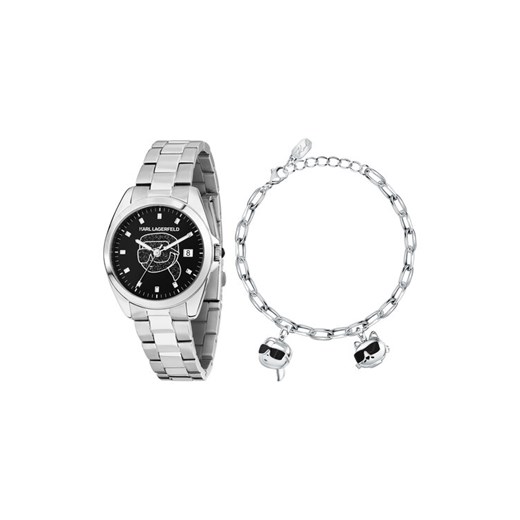KARL LAGERFELD Zegarek R0553101516 Srebrny ze sklepu MODIVO w kategorii Zegarki - zdjęcie 183945791
