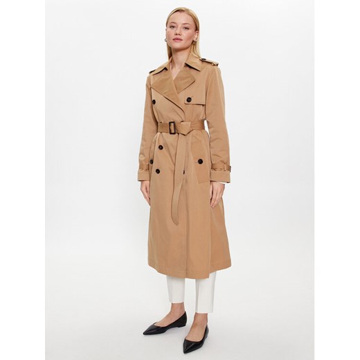 Boss Trencz 50489153 Beżowy Regular Fit ze sklepu MODIVO w kategorii Płaszcze damskie - zdjęcie 183945804