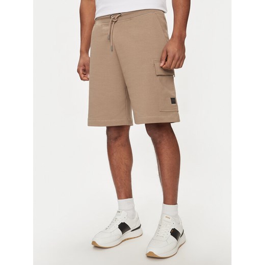 Boss Szorty sportowe 50511591 Brązowy Relaxed Fit M MODIVO