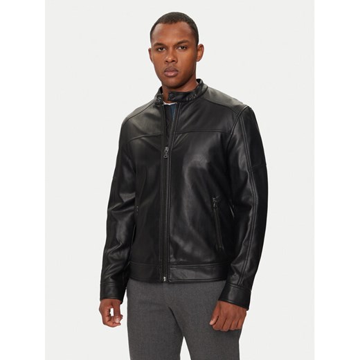 Sisley Kurtka z imitacji skóry 2KLSSN036 Czarny Slim Fit ze sklepu MODIVO w kategorii Kurtki męskie - zdjęcie 183946022