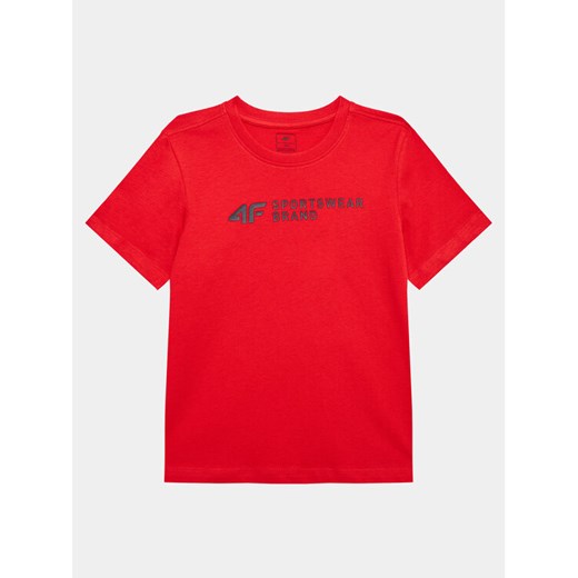 4F T-Shirt 4FJSS23TTSHM292 Czerwony Regular Fit ze sklepu MODIVO w kategorii T-shirty chłopięce - zdjęcie 183946140