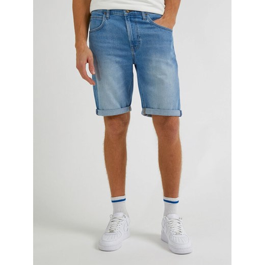 Lee Szorty jeansowe 5 Pocket L73MMWFO 112331767 Niebieski Regular Fit ze sklepu MODIVO w kategorii Spodenki męskie - zdjęcie 183946244