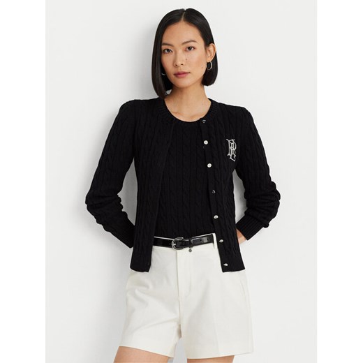 Lauren Ralph Lauren Kardigan 200932225003 Czarny Slim Fit ze sklepu MODIVO w kategorii Swetry damskie - zdjęcie 183946271