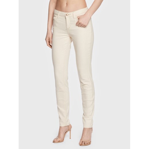 Guess Jeansy Annette W3GA99 D4ZO1 Écru Skinny Fit ze sklepu MODIVO w kategorii Jeansy damskie - zdjęcie 183946301