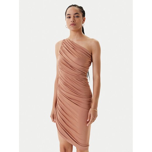NORMA KAMALI Sukienka koktajlowa ST1253MD288833 Beżowy Slim Fit ze sklepu MODIVO w kategorii Sukienki - zdjęcie 183946424