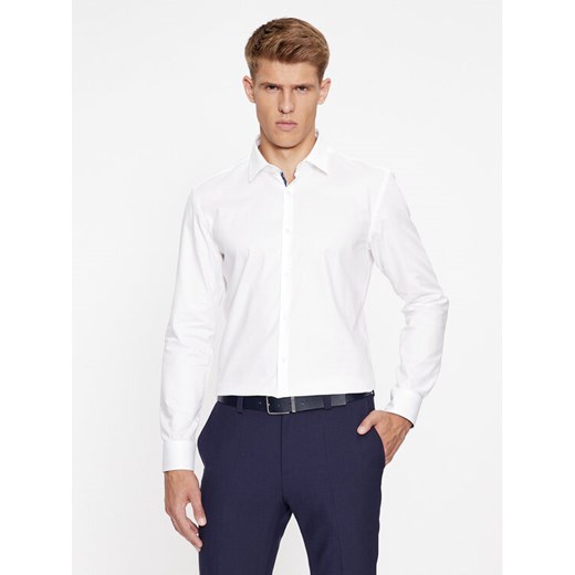 Hugo Koszula Koey 50500210 Biały Slim Fit ze sklepu MODIVO w kategorii Koszule męskie - zdjęcie 183946440