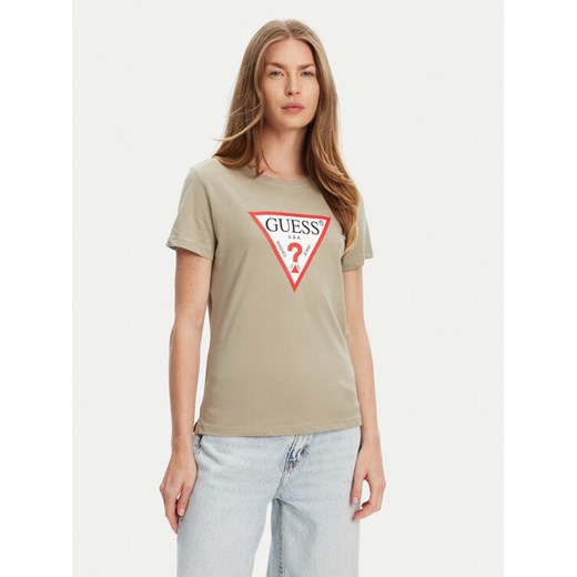 Guess T-Shirt W1YI1B I3Z14 Zielony Regular Fit Guess L MODIVO