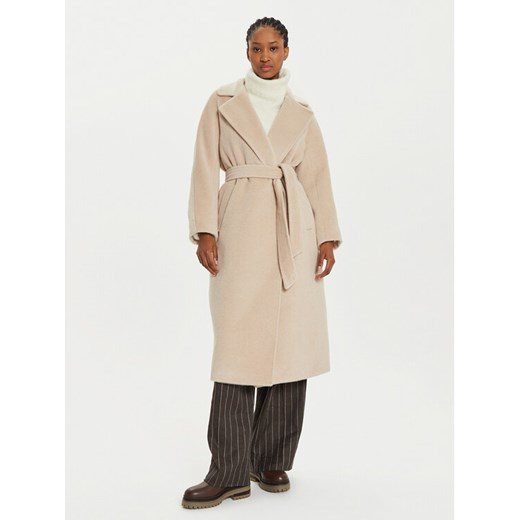 Weekend Max Mara Płaszcz wełniany Tempera 2425016102 Beżowy Regular Fit ze sklepu MODIVO w kategorii Płaszcze damskie - zdjęcie 183946482