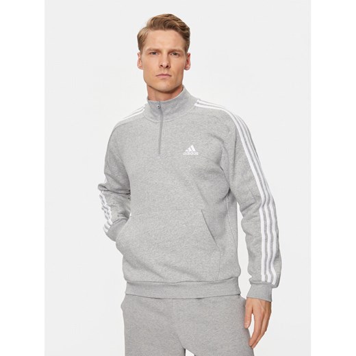 adidas Bluza Essentials Fleece 3-Stripes IJ8905 Szary Regular Fit XXL MODIVO