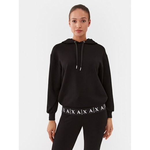 Armani Exchange Bluza 6RYM61 YJEGZ 1200 Czarny Regular Fit ze sklepu MODIVO w kategorii Bluzy damskie - zdjęcie 183946532
