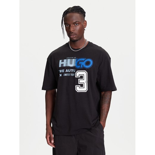 HUGO T-Shirt Nesite 50544168 Czarny Loose Fit ze sklepu MODIVO w kategorii T-shirty męskie - zdjęcie 183946540