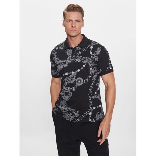 Versace Jeans Couture Polo 75GAG6S0 Czarny Regular Fit ze sklepu MODIVO w kategorii T-shirty męskie - zdjęcie 183946964