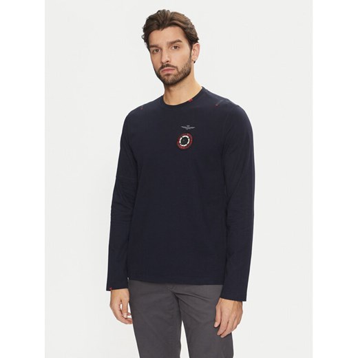 Aeronautica Militare Longsleeve 242TS2314J564 Granatowy Regular Fit ze sklepu MODIVO w kategorii T-shirty męskie - zdjęcie 183947012