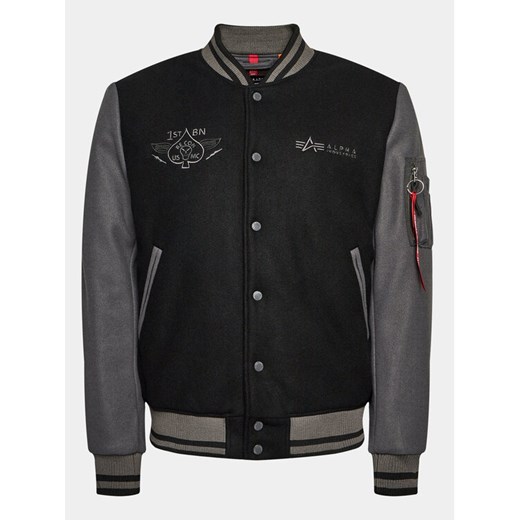 Alpha Industries Kurtka bomber Varsity Air Force 138107 Czarny Regular Fit ze sklepu MODIVO w kategorii Kurtki męskie - zdjęcie 183947131