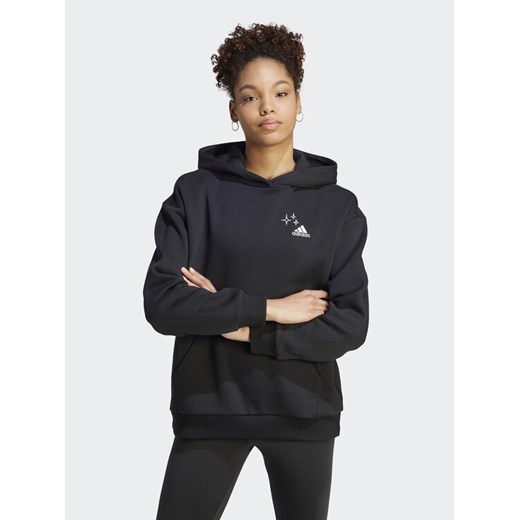 adidas Bluza IJ8740 Czarny Loose Fit ze sklepu MODIVO w kategorii Bluzy damskie - zdjęcie 183947160