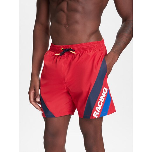 Pepe Jeans Szorty kąpielowe Red Bull Racing RMB10007 Czerwony Regular Fit ze sklepu MODIVO w kategorii Kąpielówki - zdjęcie 183947184