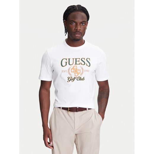 Guess T-Shirt M5YI22 K8FQ4 Biały Regular Fit ze sklepu MODIVO w kategorii T-shirty męskie - zdjęcie 183947232