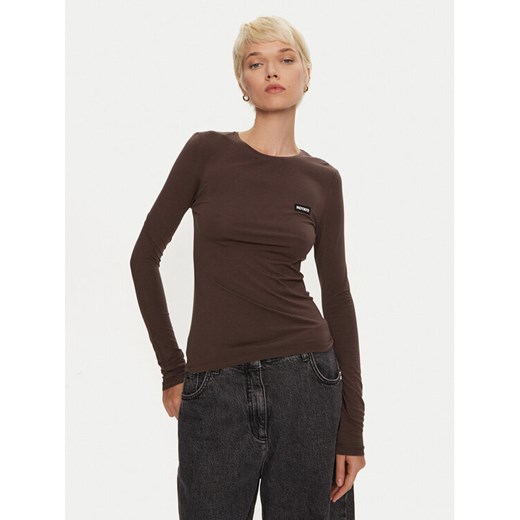 ROTATE Bluzka Zildu 113132573 Brązowy Regular Fit ze sklepu MODIVO w kategorii Bluzki damskie - zdjęcie 183947354