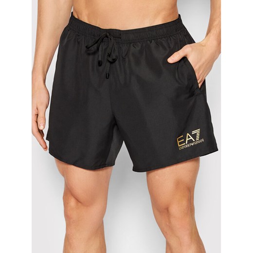 EA7 Emporio Armani Szorty kąpielowe 902000 CC721 00120 Czarny Regular Fit ze sklepu MODIVO w kategorii Kąpielówki - zdjęcie 183947411