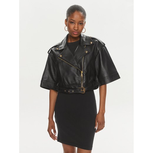 Versace Jeans Couture Kurtka skórzana 76HAVP02 Czarny Regular Fit ze sklepu MODIVO w kategorii Kurtki damskie - zdjęcie 183947573