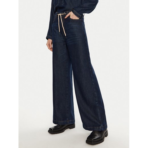 Munthe Jeansy Obey 243142324314 Granatowy Wide Leg ze sklepu MODIVO w kategorii Jeansy damskie - zdjęcie 183947583