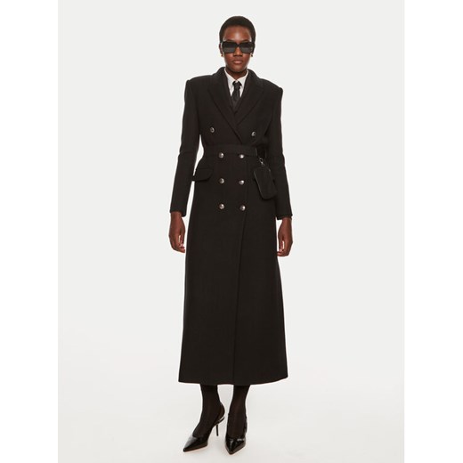 Elisabetta Franchi Płaszcz przejściowy CP-002-46E2-V1000 Czarny Regular Fit ze sklepu MODIVO w kategorii Płaszcze damskie - zdjęcie 183947641