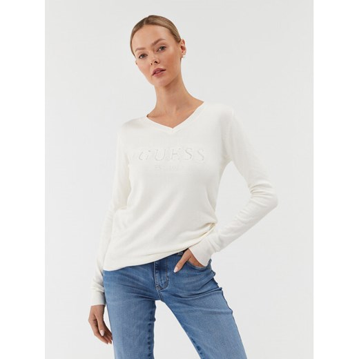 Guess Sweter W3BR24 Z2NQ2 Écru Regular Fit ze sklepu MODIVO w kategorii Swetry damskie - zdjęcie 183947724