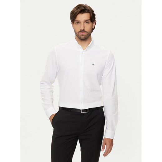 Calvin Klein Koszula K10K113311 Biały Regular Fit ze sklepu MODIVO w kategorii Koszule męskie - zdjęcie 183947732