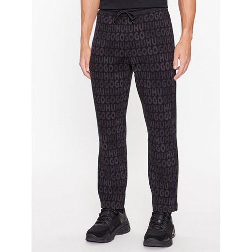 Hugo Spodnie dresowe Dleets 50496635 Czarny Regular Fit ze sklepu MODIVO w kategorii Spodnie męskie - zdjęcie 183947960