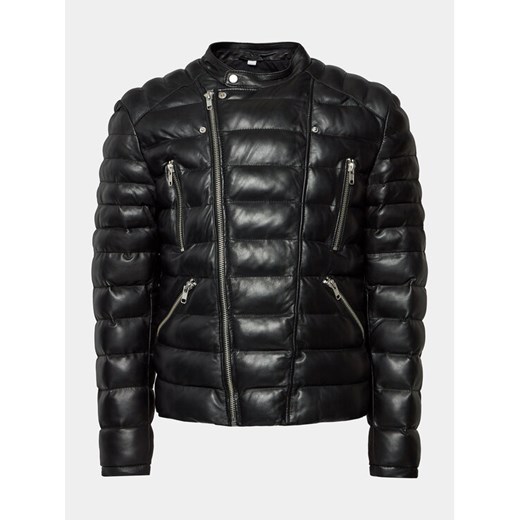 Serge Pariente Kurtka skórzana Gladiator Doudoune Czarny Slim Fit ze sklepu MODIVO w kategorii Kurtki męskie - zdjęcie 183947984