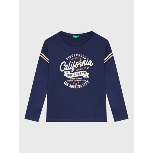United Colors Of Benetton Bluzka 3VR5C108Q Granatowy Regular Fit ze sklepu MODIVO w kategorii T-shirty chłopięce - zdjęcie 183948003