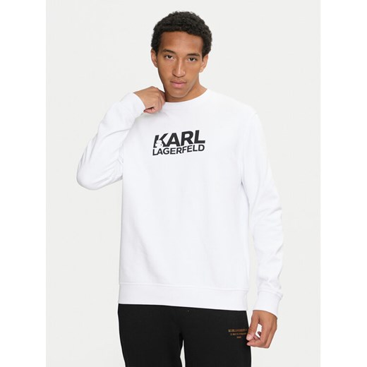 KARL LAGERFELD Bluza 705091 544917 Biały Regular Fit ze sklepu MODIVO w kategorii Bluzy męskie - zdjęcie 183948090