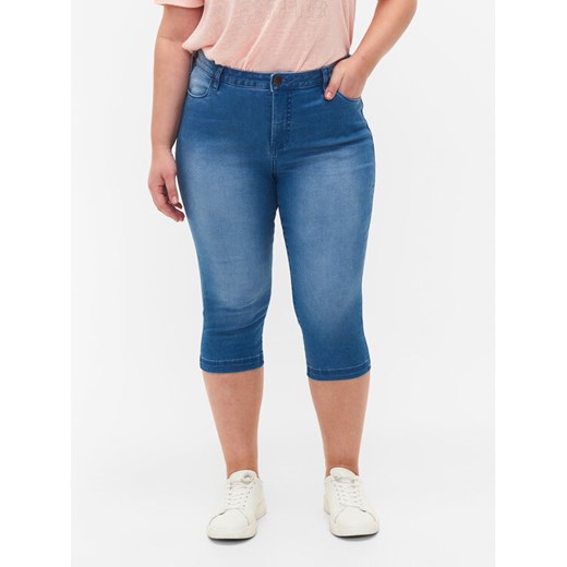 Zizzi Spodnie capri O10305H Niebieski Slim Fit ze sklepu MODIVO w kategorii Szorty - zdjęcie 183948154
