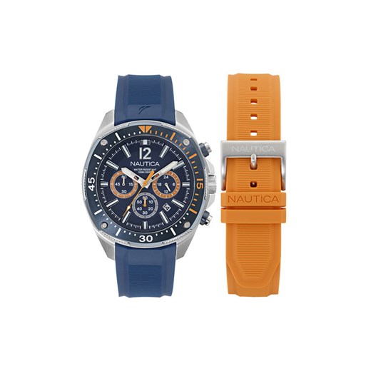 Nautica Zegarek Sporty SET NAPBSS504 Srebrny ze sklepu MODIVO w kategorii Zegarki - zdjęcie 183948383