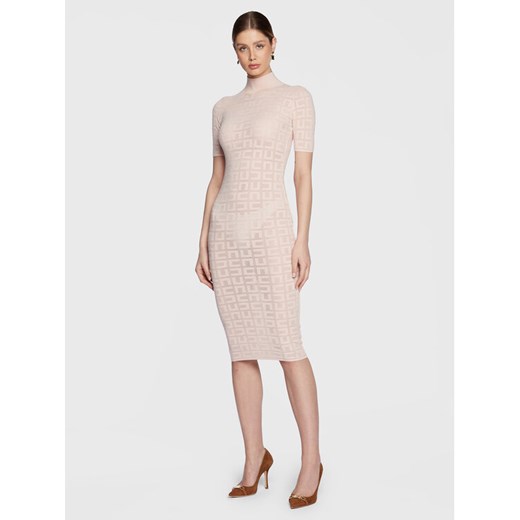 Elisabetta Franchi Sukienka dzianinowa AM-75B-31E2-V320 Różowy Slim Fit ze sklepu MODIVO w kategorii Sukienki - zdjęcie 183948453