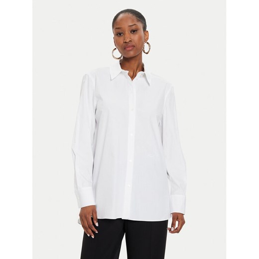 KARL LAGERFELD Koszula 245W1603 Biały Relaxed Fit ze sklepu MODIVO w kategorii Koszule damskie - zdjęcie 183948510