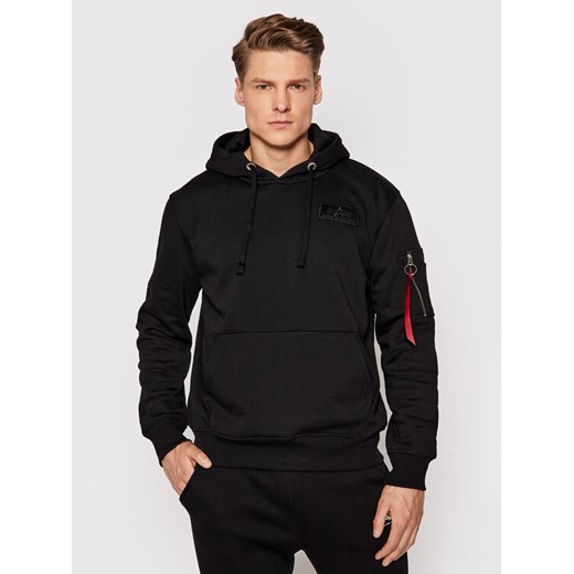 Alpha Industries Bluza Stripe 178314 Czarny Regular Fit ze sklepu MODIVO w kategorii Bluzy męskie - zdjęcie 183948603