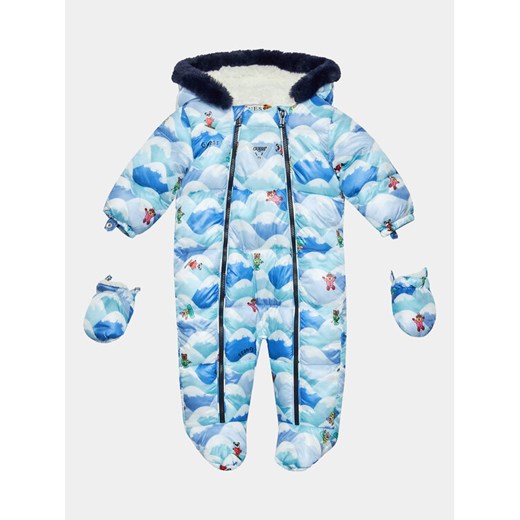 Guess Kombinezon zimowy P3BG05 WEGY0 Niebieski Regular Fit ze sklepu MODIVO w kategorii Kombinezony i kurtki - zdjęcie 183948693