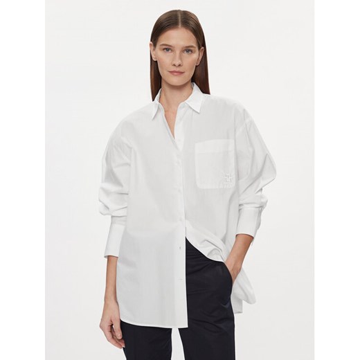 Tommy Hilfiger Koszula Essential WW0WW40540 Biały Loose Fit ze sklepu MODIVO w kategorii Koszule damskie - zdjęcie 183948743